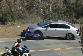 baleset, honda civic, motoros, videó