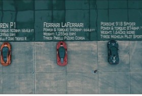 918 spyder, gyorsulási verseny, hibrid, laferrari, p1, új ferrari, új mclaren, új porsche, videó