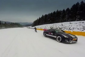 drift, forma-1, nissan gt-r, snowkhana, spa francorchamps, videó drift, forma-1, nissan gt-r, snowkhana, spa francorchamps, videó