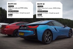 bmw i8, bmw m4, gyorsulási verseny, top gear, videó bmw i8, bmw m4, gyorsulási verseny, top gear, videó