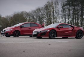 civic type r, gyorsulási verseny, honda nsx, új honda, videó