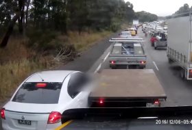 autóbaleset, autópálya, videó