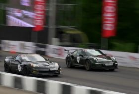 911 gt3 rs, chevrolet, corvette, gyorsulási verseny, mercedes sls amg, porsche 911, videó