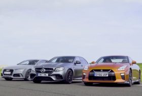 audi rs7, e63 amg, gyorsulási verseny, mercedes-amg, nissan gt-r, új nissan, videó