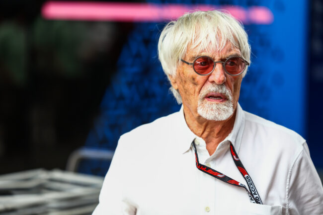 SAO PAULO, BRAZIL - NOVEMBER 04: Bernie Ecclestone looks on in the Paddock prior to the Sprint ahead of the F1 Grand Prix of Brazil at Autodromo Jose Carlos Pace on November 04, 2023 in Sao Paulo, Brazil. (Photo by Mark Thompson/Getty Images)
